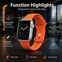 Bracelet de montre en silicone souple avec logo personnalisé pour Iwatch 49 mm, bracelet sport réglable et personnalisable pour Apple Watch