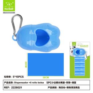 Distributeur de sacs à déjections pour animaux de compagnie avec 5 rouleaux de sacs à crottes de chien - Product Image 1