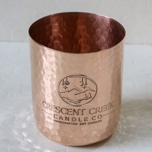 โหลใส่เทียนเปล่าสีโรสโกลด์16ออนซ์ทำจากทองแดงที่ทันสมัยหรูหราสำหรับตกแต่งบ้านและทำเทียน - Product Image 4