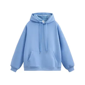 Sweat à capuche oversize imprimé en relief, décontracté et confortable, 100% coton molletonné, écologique, hiver - Product Image 2