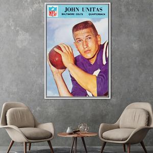 Johnny Unitas Canvas Print: Famous Art, Motivation, Gym Wall Decor,White <b>Framed</b> - Product Image 1