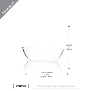 VCH1102 - Clear Large Boat <b>Vase</b> - 11 x 3 - Product Image 3