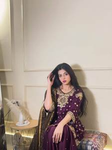 Designer Chinon Silk Sequence & Zari Embroidery Work With Fancy Handwork Lace Border <b>Top</b> and Sharara & Faux Georgette Dupatta - Product Image 3