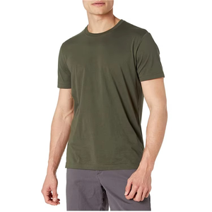 Cuello liso manga corta Color sólido Logotipo personalizado Ajuste regular 100% algodón Transpirable Ecológico Camisetas de punto de alta calidad - Product Image 1