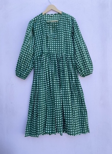 ชุดเดรสแขนยาวพิมพ์ลายดอกไม้, เดรสมิดิลายดอกไม้ทำจากผ้าฝ้ายสไตล์โบฮีเมียน - Product Image 2