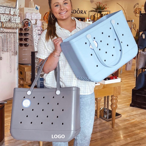 Bolsa de playa grande impermeable de EVA con logotipo personalizado para mujer, ligera, a prueba de arena, de goma, para piscina, barco, gimnasio, viajes, 1150g - Product Image 1