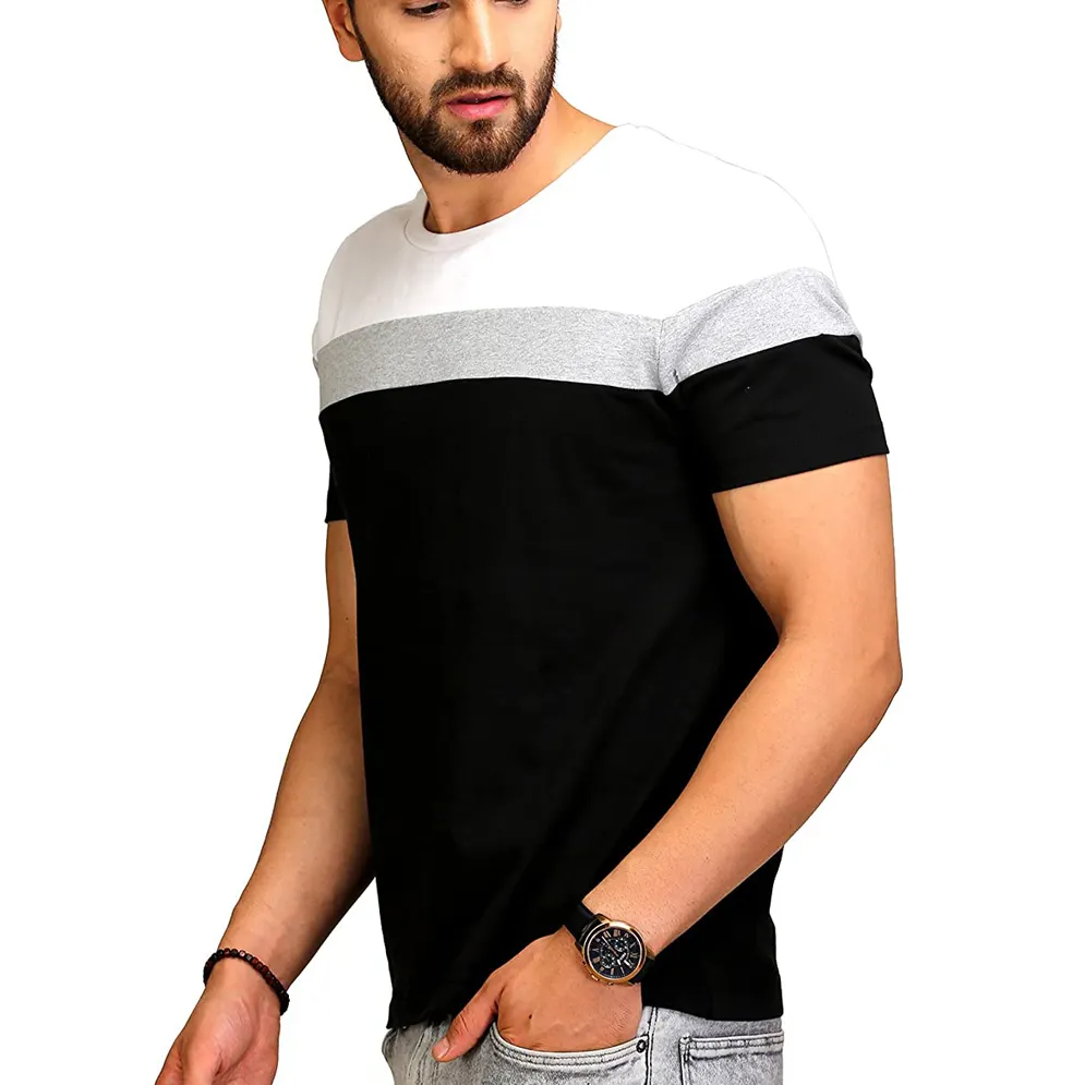 Camiseta unisex personalizada de tamanho grande, 100% algodão, cor sólida, camiseta lisa, gola redonda, ombro caído, de alta qualidade