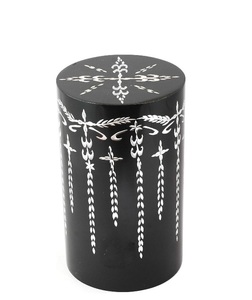Round Silver Diamond Engraved Cremation <b>Urn</b> for Human Ashes Adult - Handcrafted Funeral Memorial Ashes <b>Urn</b> - <b>Large</b> for Ashes - Product Image 1