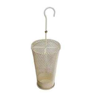 Soporte de paraguas de hierro de metal con recubrimiento de polvo blanco de calidad superior Diseño fabuloso Almacenamiento de paraguas perfecto de gran tamaño redondo - Product Image 1