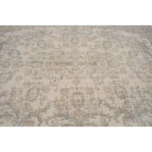 Tapis vintage, grand tapis de 6,3 x 10,9 pieds, tapis en laine gris et blanc - Product Image 4