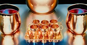 Hammered Moscow Mule Mug Set <b>Copper</b> Shot Glasses <b>Copper</b> Drinking Straws with <b>Copper</b> Tray Complete Set for coffee mugs gift set - Product Image 3