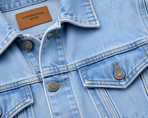 <b>Men's</b> Light Blue <b>Denim</b> <b>Jacket</b> Regular Fit Turn-down Collar Washed Cotton Casual Spring Style Single Breasted Button Closure - Product Image 3