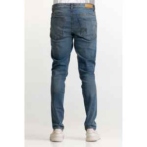 กางเกงยีนส์เอวกลางสีน้ำเงินเข้ม MNJNSSS24003 ดีไซน์พิมพ์ลายสไตล์ลำลองสำหรับทุกฤดูกาล ล้างสีอ่อนและมีสีสัน - Product Image 3