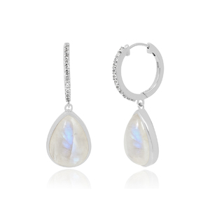Dernier design, boucles d'oreilles créoles en argent sterling 925 avec pierre précieuse en quartz bleu, boucles d'oreilles pendantes classiques religieuses, cadeau pour femmes - Product Image 3