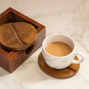 Custom Best Quality Modern Luxury Eco-Friendly <b>Beech</b> Wood Coasters for Coffee Table Dining Table <b>Desk</b> Cup-Low Price - Product Image 2