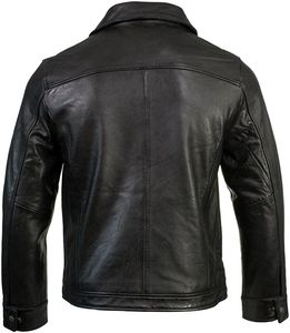 Chaqueta de Cuero Personalizable de Alta Calidad para Hombre, Resistente al Viento, con Cuello Alto, Bordado Frontal, Ropa de Moda Única - Product Image 3