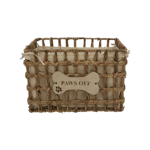 Cestas de Juguetes para Mascotas Reutilizables y Ecológicas de Jacinto de Agua y Pasto Marino Tejidas a Mano de Alta Calidad, Forma Rectangular, para Perros Pequeños - Product Image 1