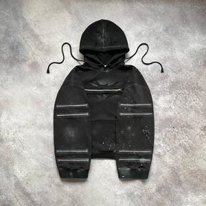 Sudaderas térmicas para hombre con estampado de salpicaduras de lana de alta calidad personalizadas, Jersey de algodón lavado Vintage, sudaderas con capucha gruesas y pesadas para hombre - Product Image 5