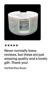 Elegant Round Polished Marble <b>Coaster</b> Set Best Quality <b>Drink</b> Pads in Classic Style <b>for</b> Weddings Corporate Gifting with Gift Box - Product Image 5