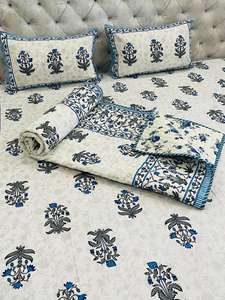 Jaipuri-Sábana de algodón con estampado floral, juego de edredón reversible y 2 fundas de almohada, juego de cama, producto a granel - Product Image 4