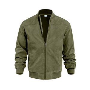 Chaqueta Bomber de Cuero, Moderna, Cómoda, Cálida y Elegante, Chaqueta Bomber de Cuero Clásica, Suave, Moderna, para Uso Diario - Product Image 1