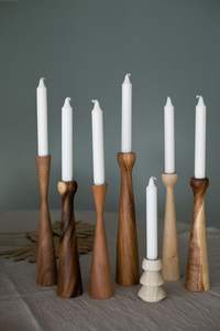 Support de bougie en bois unique avec pièces amovibles pour un nettoyage facile, design moderne, écologique pour les espaces de méditation et de relaxation, bas - Product Image 3