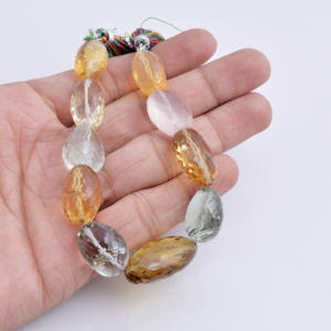 Perles de pierres semi-précieuses naturelles, taille chevron, pour la création de bijoux fins. - Product Image 3