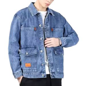 Chaqueta Vaquera Retro para Hombre, Estilo Coreano, Diseño de Bordado Simple, Múltiples Bolsillos, Precio de Fábrica en Bangladesh y China - Product Image 1