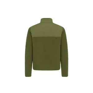 Green Fleece Hybrid <b>Jacket</b> With Quilted & Sherpa Style - Product Image 2