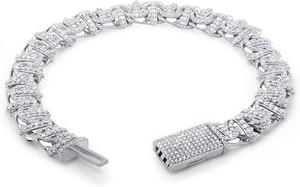 Customized New Designer S925 Sterling <b>Silver</b> With Round Moissanite Diamond <b>Charm</b> <b>Bracelet</b> For Him - Product Image 4