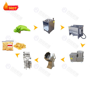 Ligne de production de chips de banane plantain avec friteuse, machine de transformation des légumes entièrement automatique en acier inoxydable - Product Image 5