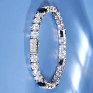 Elegant Two Tone <b>Tennis</b> for <b>Bracelet</b> 925 Silver & 18K Gold Plated Moissanite Diamond <b>Fashion</b> Cuff <b>Bracelets</b> Gift for Women - Product Image 3