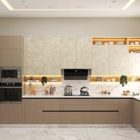 Lemari Dapur Modular PET Finish untuk Pesanan Grosir Apartemen dan Proyek Rumah Lengkap