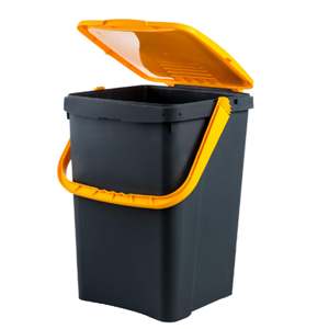 Ecoplast Pattumiera, seau de rangement en plastique pour le recyclage, couvercle rabattable, flexible, déformable, résistant à toutes les températures, intérieur/extérieur - Product Image 2