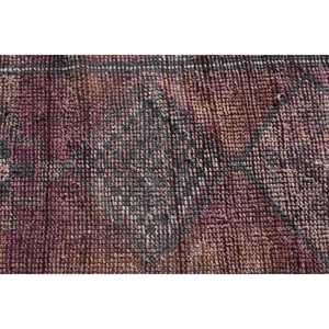 พรมวินเทจตุรกี ขนาด 2.4x11.4 ฟุต พรมเฮอร์กี สีน้ำตาลแดงลายตารางหมากรุก ทำจากขนสัตว์ - Product Image 5