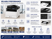 Photocopieur multifonction monochrome reconditionné 1435i, 37 ppm, recto-verso, ADF, imprimante laser réseau, scanner, machine de bureau professionnelle