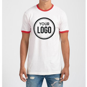 Camiseta deportiva blanca/amarilla con cuello redondo y logotipo personalizado, camiseta con timbre en blanco para marca, camiseta con logotipo estampado personalizado para hombre - Product Image 2