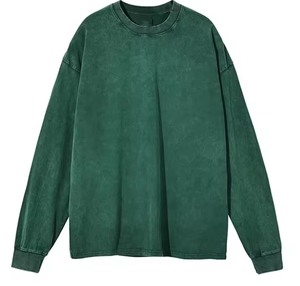 Sudadera de Estilo Vintage, Tejido French Terry, Lavado Ácido, Desgastada, Cuello Redondo, Talla Grande - Product Image 3