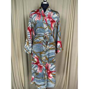Recycled Silk Sari Women's Kimono Boho Chic Vintage <b>Beach</b> Cover Dress Lounge <b>Robe</b> for Resort Wear Regal Gypsy House <b>Robe</b> - Product Image 2