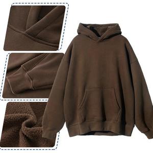 Venta al por mayor hombres personalizados sudaderas con capucha de gran tamaño en blanco liso sudaderas con capucha de lana sudaderas con capucha de algodón unisex ropa de calle de peso pesado - Product Image 3