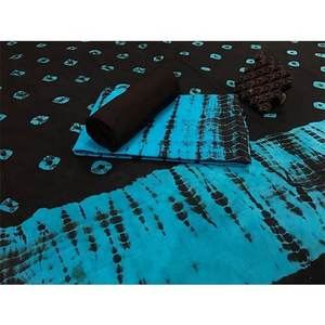 Conjunto de traje pakistaní de tres piezas sin coser, de seda y algodón, con bordado étnico, para mujer, para fiestas, con estampado de moda. - Product Image 3