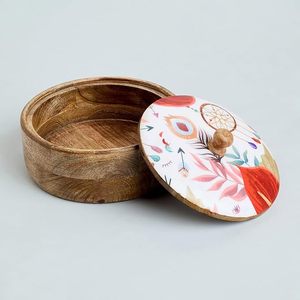 Caja para Chapati de Madera con Diseño Impreso, de Alta Calidad, con Recubrimiento Protector, Apta para Lavavajillas, No Tóxica, de Grado Alimenticio, Gran Capacidad - Product Image 5