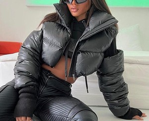 OEM Custom logo Bomblook Winter Thick Cotton Warm <b>Coat</b> Custom Women <b>Bubble</b> <b>Coats</b> Puffer Jacket - Product Image 3
