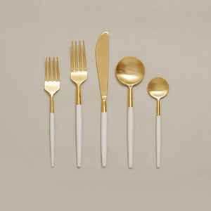 Compre un juego de cubiertos de metal de acero inoxidable de primera calidad para las necesidades de servicio de mesa de comedor de cocina moderna hoy - Product Image 2