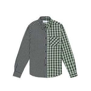 Chemise décontractée à carreaux mélangés Ovadia & Sons Max, anti-plis, 100 % coton popeline, motif patchwork, taille XL - Product Image 1
