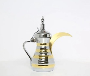 Bouilloire et cafetière à rayures dorées par galvanoplastie Ustensiles de cuisine et outils de café de haute qualité Théière artisanale Prix d'usine - Product Image 6