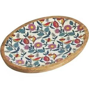 Ensemble de plateaux de service en bois de style moderne, imprimé émaillé pour les fêtes de mariage - Product Image 3