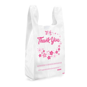 Viet Nam gran oferta logotipo personalizado impresión Hdpe gracias camisetas bolsas venta al por menor camiseta de plástico supermercado bolsa de compras - Product Image 1