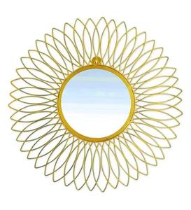 Cadre de miroir mural en métal et verre rond en fer moderne européen Accents muraux Miroirs Miroir de salle de bain fait à la main - Product Image 5