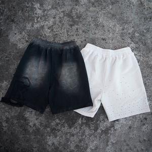 100% algodón lienzo Vintage lavado hombres de gran tamaño antiarrugas transpirable cordón cierre pantalones cortos de sudor - Product Image 2